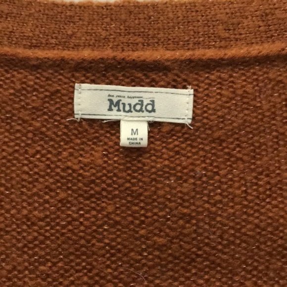 Mudd rust orange long open front cozy cardigan - Picture 9 of 10